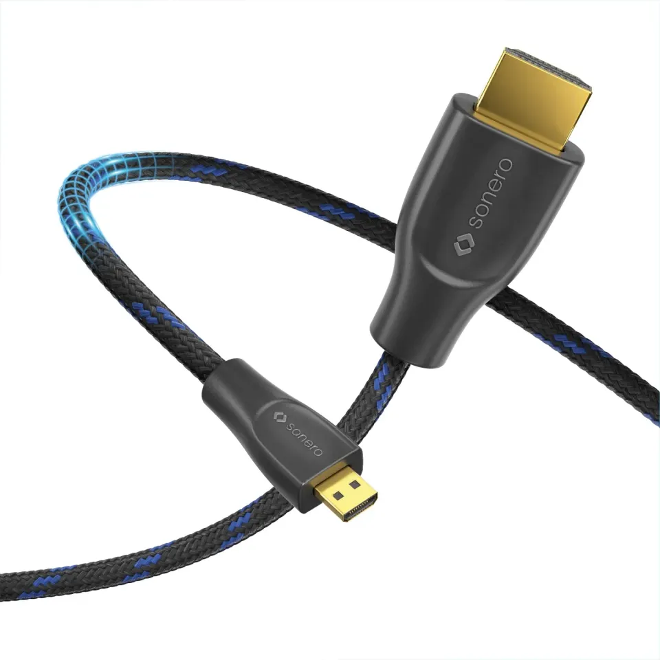 Sonero Micro HDMI auf HDMI Kabel 1m schwarz 4K
