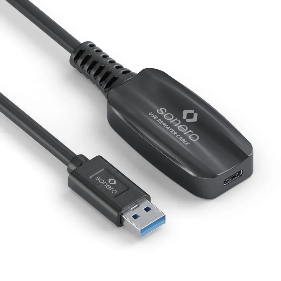 Sonero USB 3.2 Aktive Verlängerung A auf C 5m schwarz 5GB/s