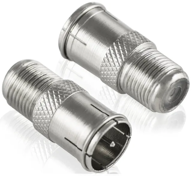 Poppstar F-Quickstecker SAT Kupplung 2 Stück silbern