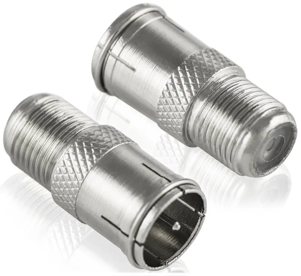 Poppstar F-Quickstecker SAT Kupplung 2 Stück silbern