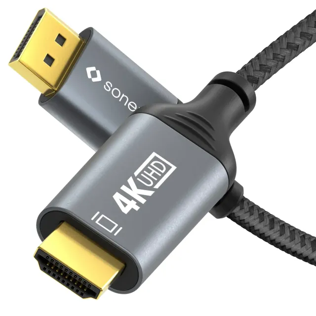 Sonero SPC-DP200-010 DisplayPort-HDMI-Kabel 1 m grau 4K