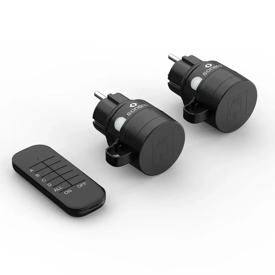 Sonero Funksteckdosen Outdoor Set IP44 2er schwarz