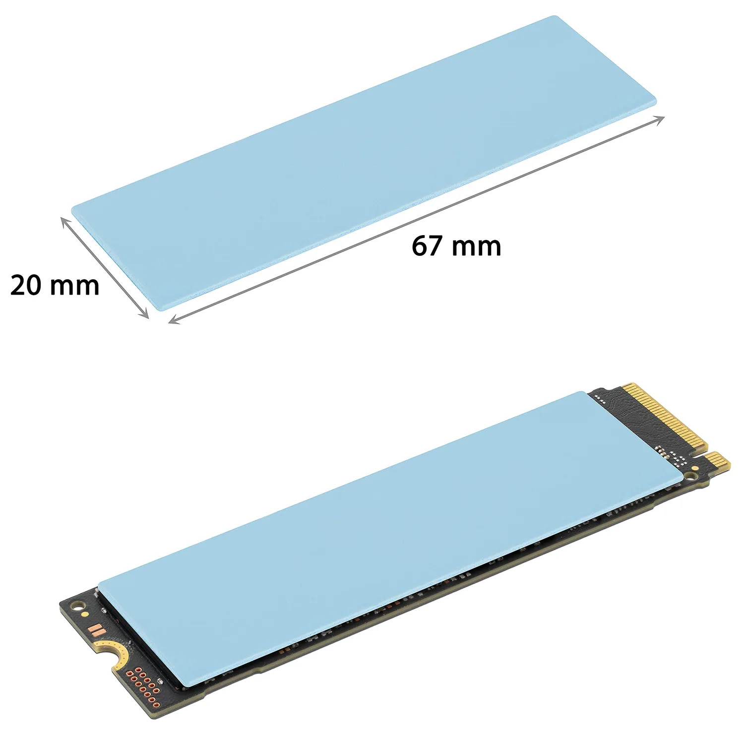 Poppstar Wärmeleitpad M.2 SSD 6 Stück 6 W/mK blau