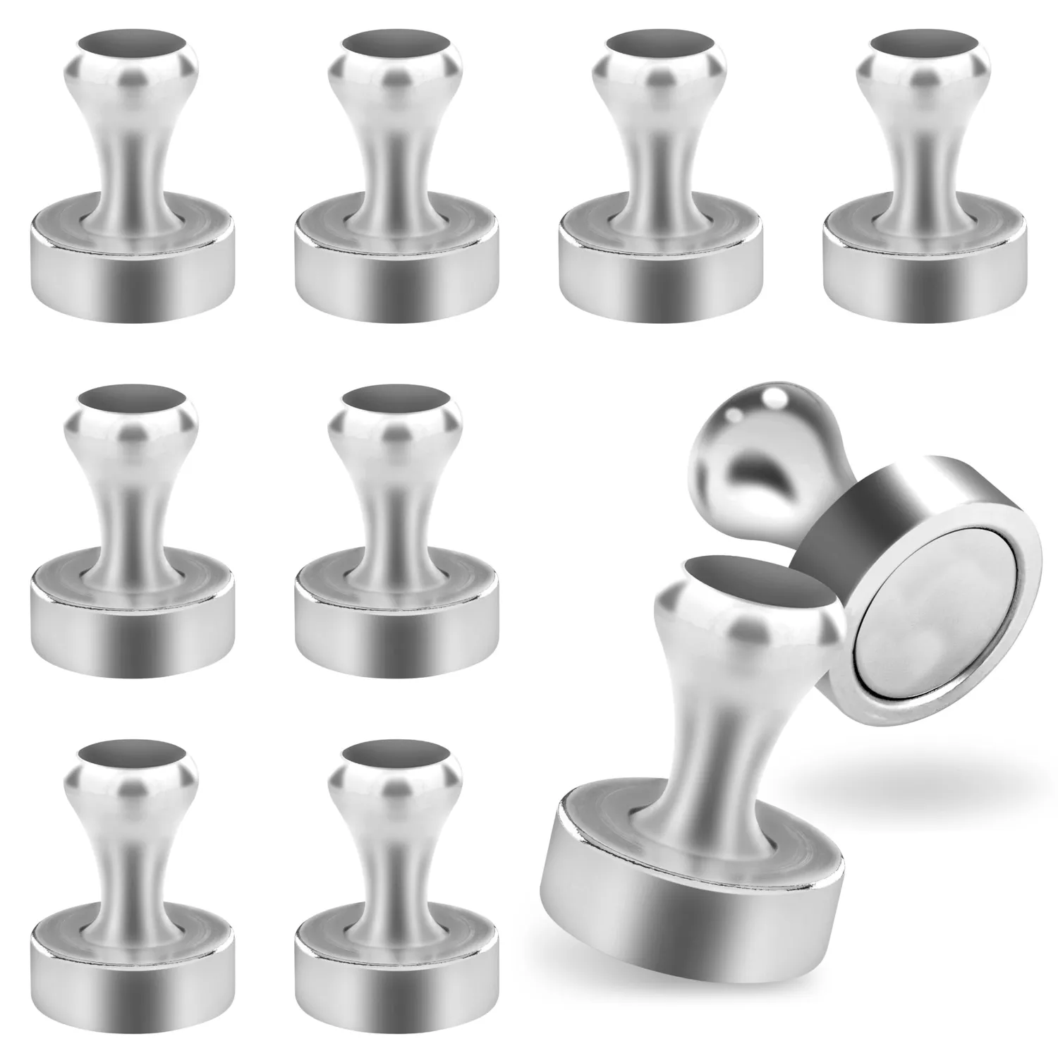Poppstar Kegelmagnete 12x16mm silbern 18 Stück 3kg