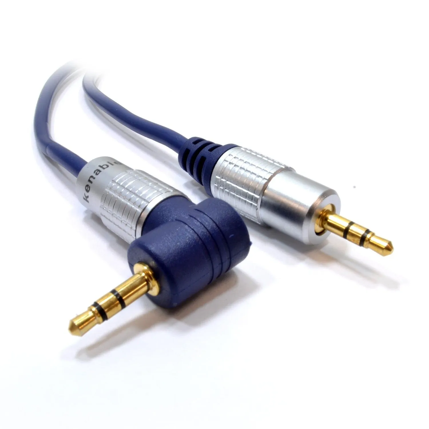 Kenable Winkel 3,5mm Klinken AUX Kabel 5m dunkelblau OFC