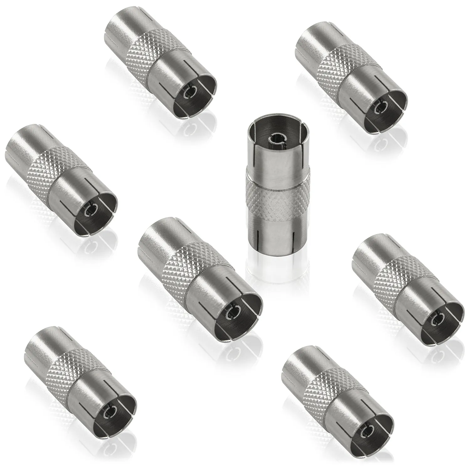 Poppstar SAT-Adapter IEC Buchse-Buchse Koaxkupplung 8x