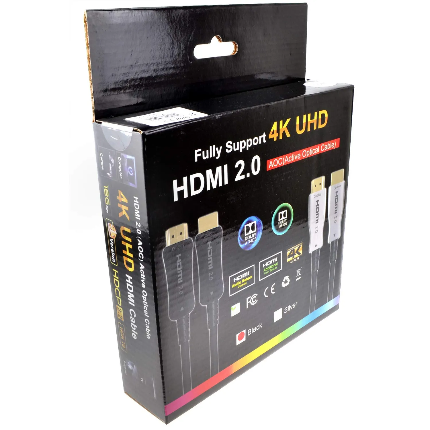 Kenable Aktives HDMI Kabel 30m Schwarz 4K HDR
