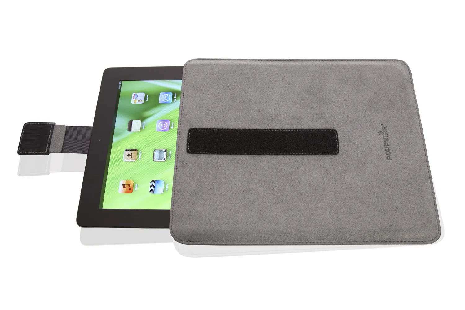 Poppstar Tablethülle 9,7 Zoll grau Mikrofaser Ständer