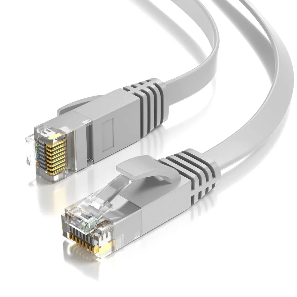 JAMEGA Cat.6 Netzwerkkabel flach 4 m grau 1 Gbit/s