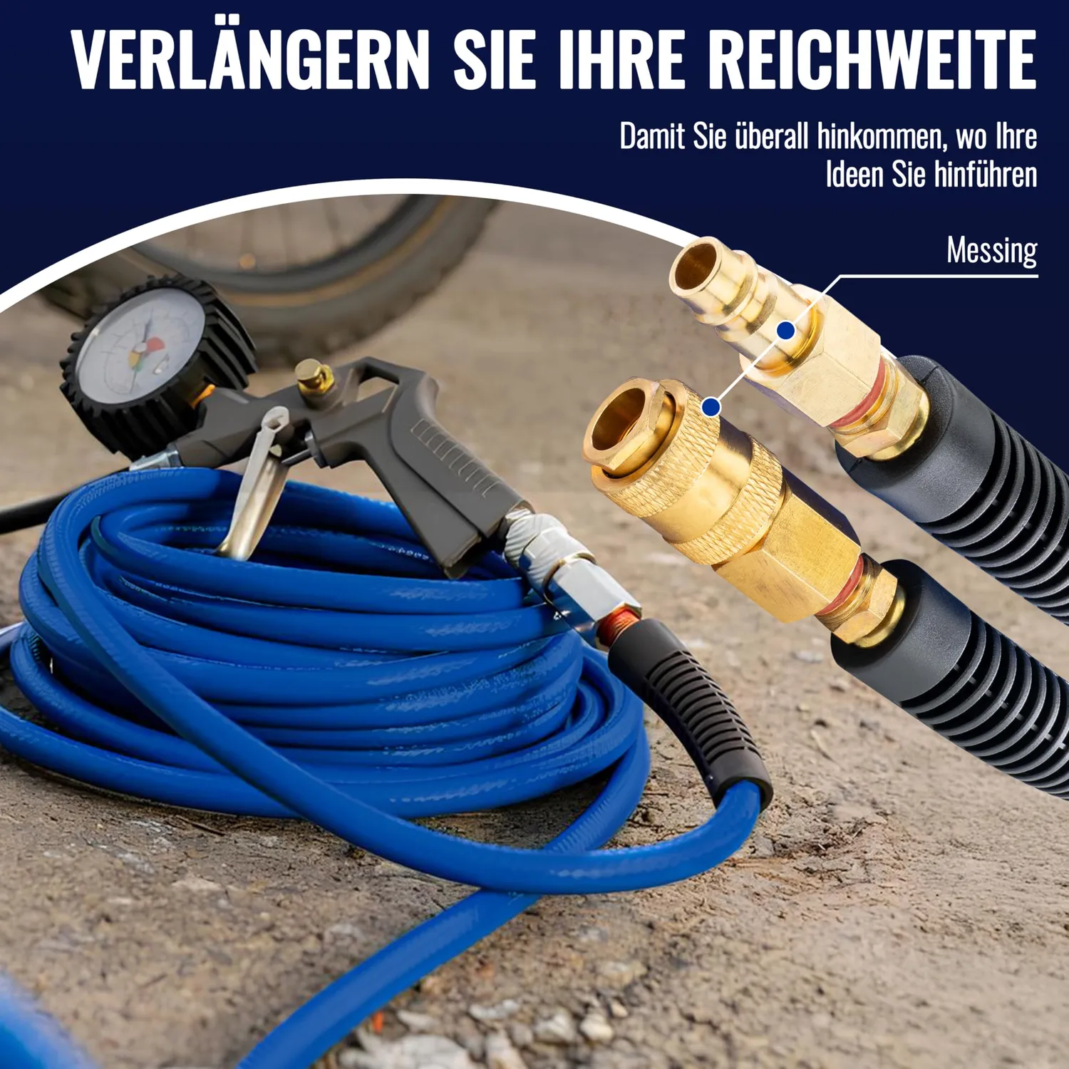 Poppstar PVC Hybrid Druckluftschlauch 30m 20 bar