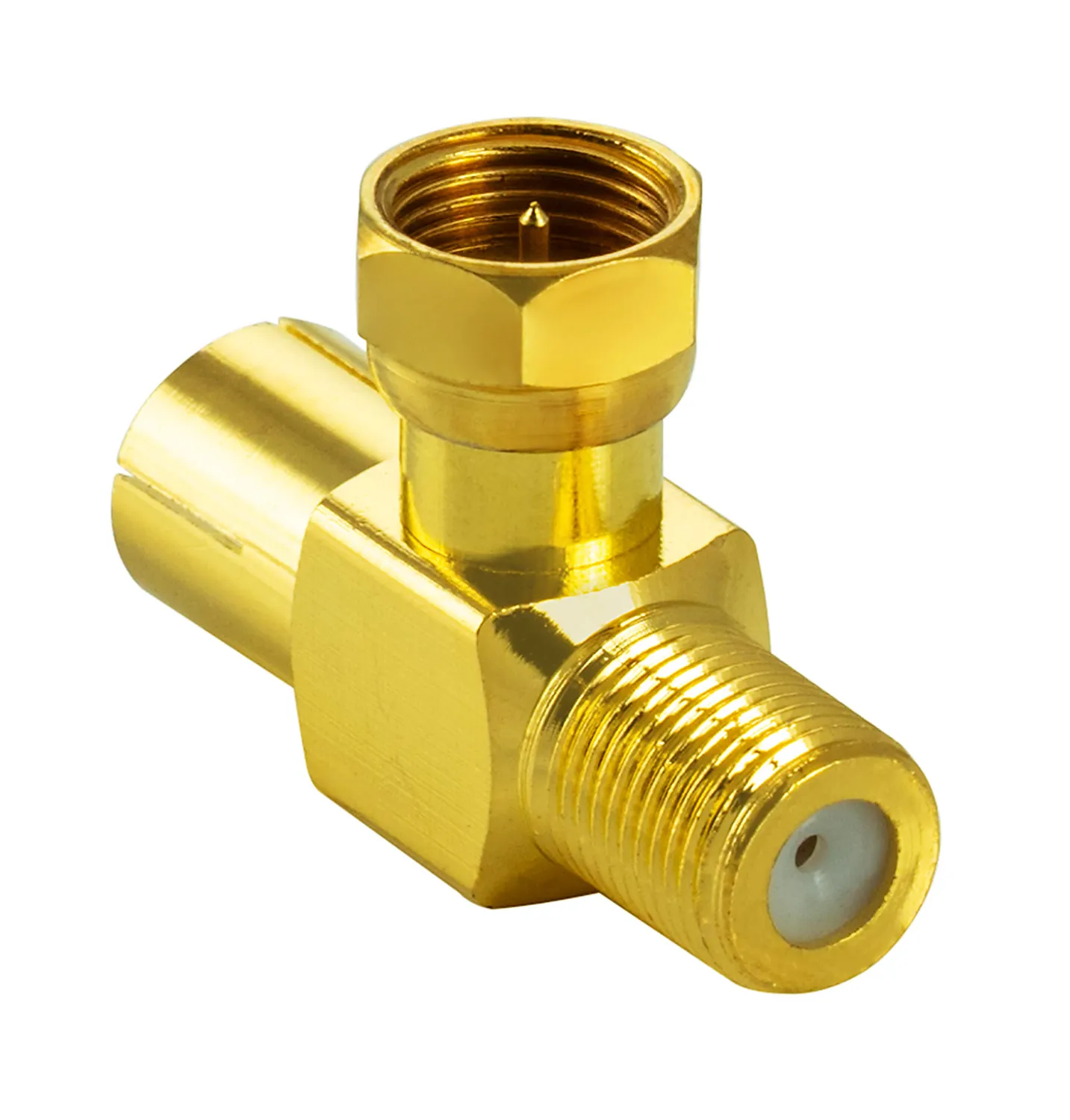 Poppstar Sat Adapter T-Stück Verteiler 4x vergoldet
