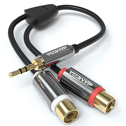 JAMEGA 3,5mm auf Cinch Adapter vergoldet Metall AUX-RCA