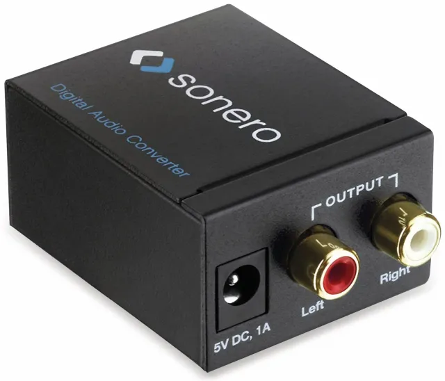 Sonero AC010 Audio Konverter optisch koaxial Cinch schwarz