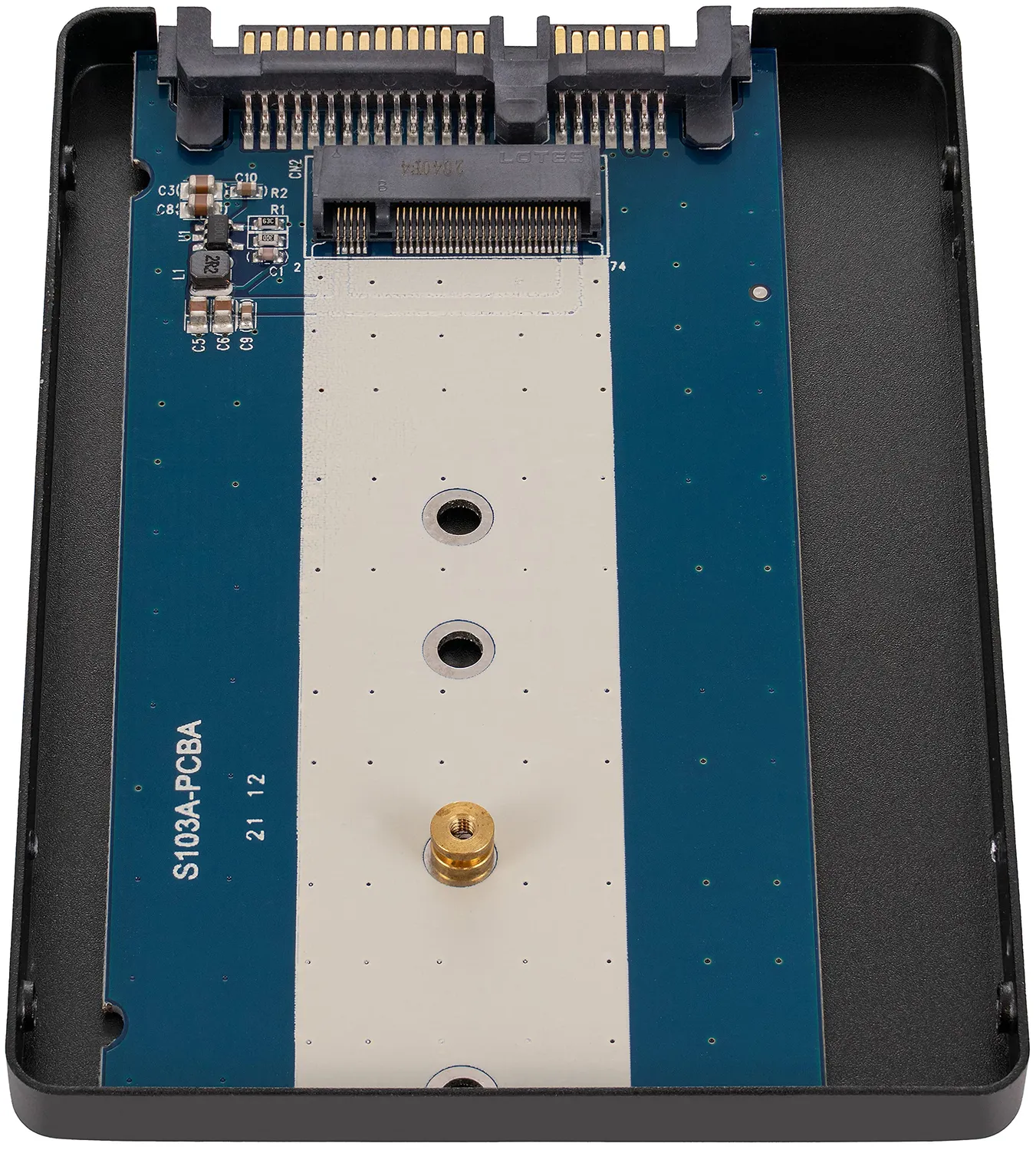 Poppstar M.2 auf 2,5 Zoll SATA Gehäuse Aluminium schwarz