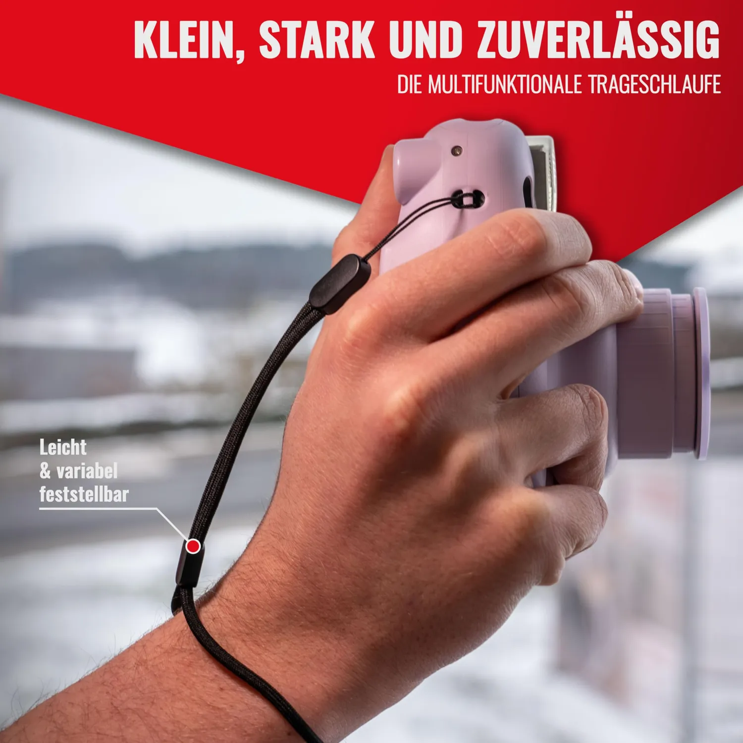 Poppstar Verstellbare Handschlaufe Trageschlaufe 1x schwarz