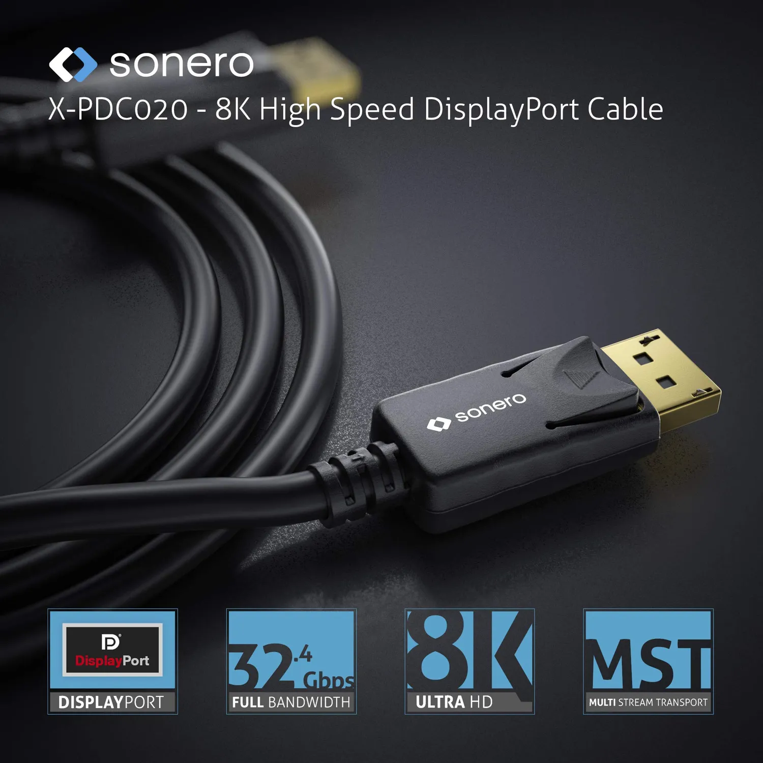 Sonero X-PDC020-050 DisplayPort Kabel 5m 8K 60Hz