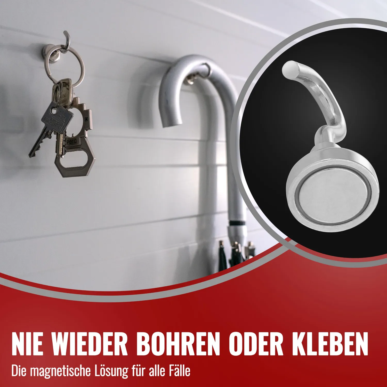 Poppstar Mini Magnethaken 10 Stück 8 kg Neodym