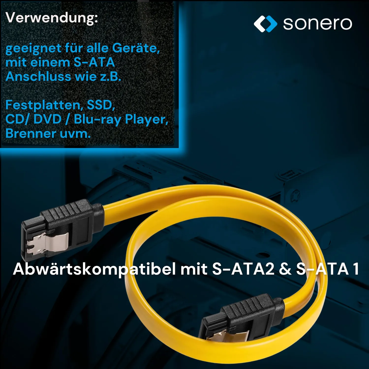 Sonero X-SATA010-030G SATA Kabel 0,3m gelb 6Gb/s