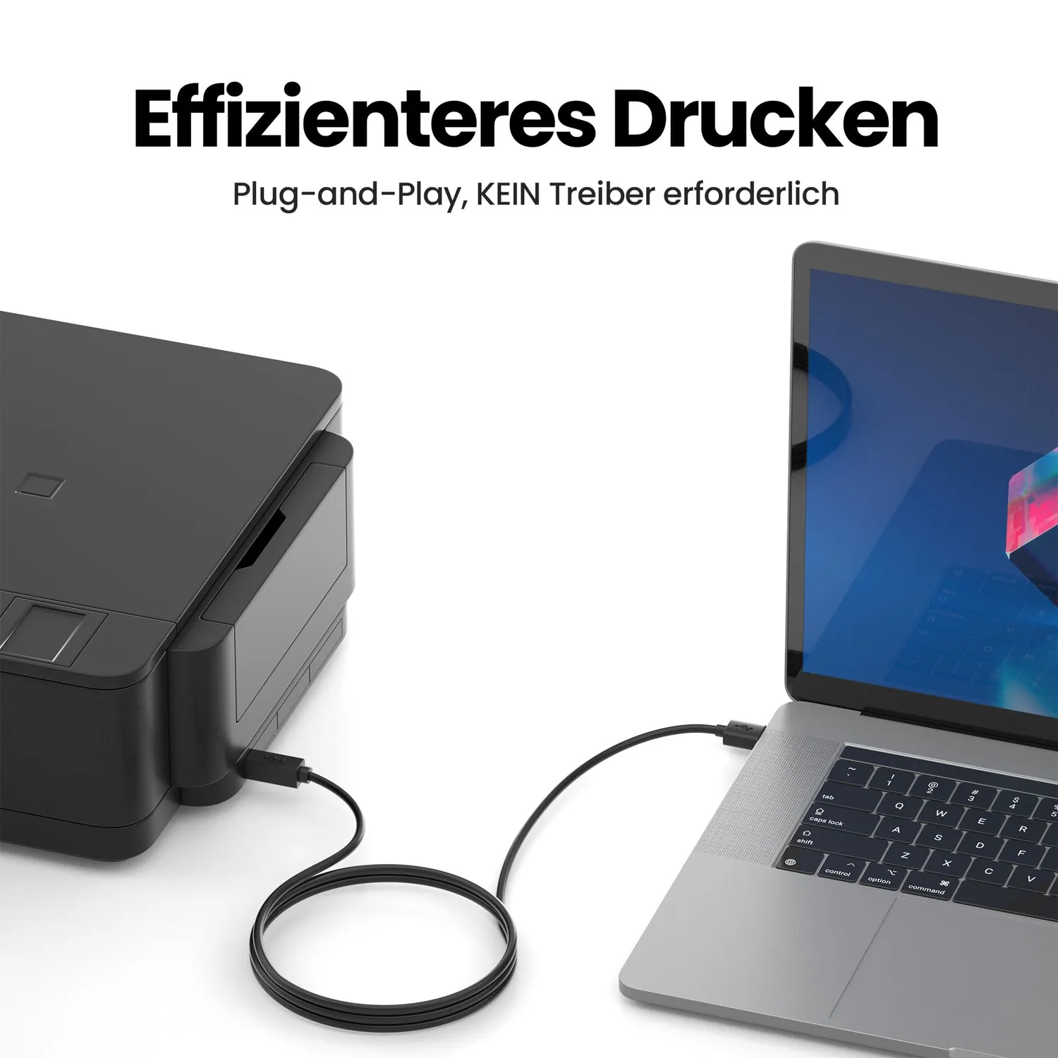 JAMEGA Druckerkabel USB A auf B 0,5m vergoldet