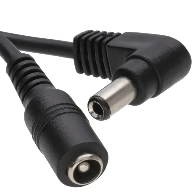 Kenable DC Verlängerungskabel 5,5x2,5mm gewinkelt 1m schwarz