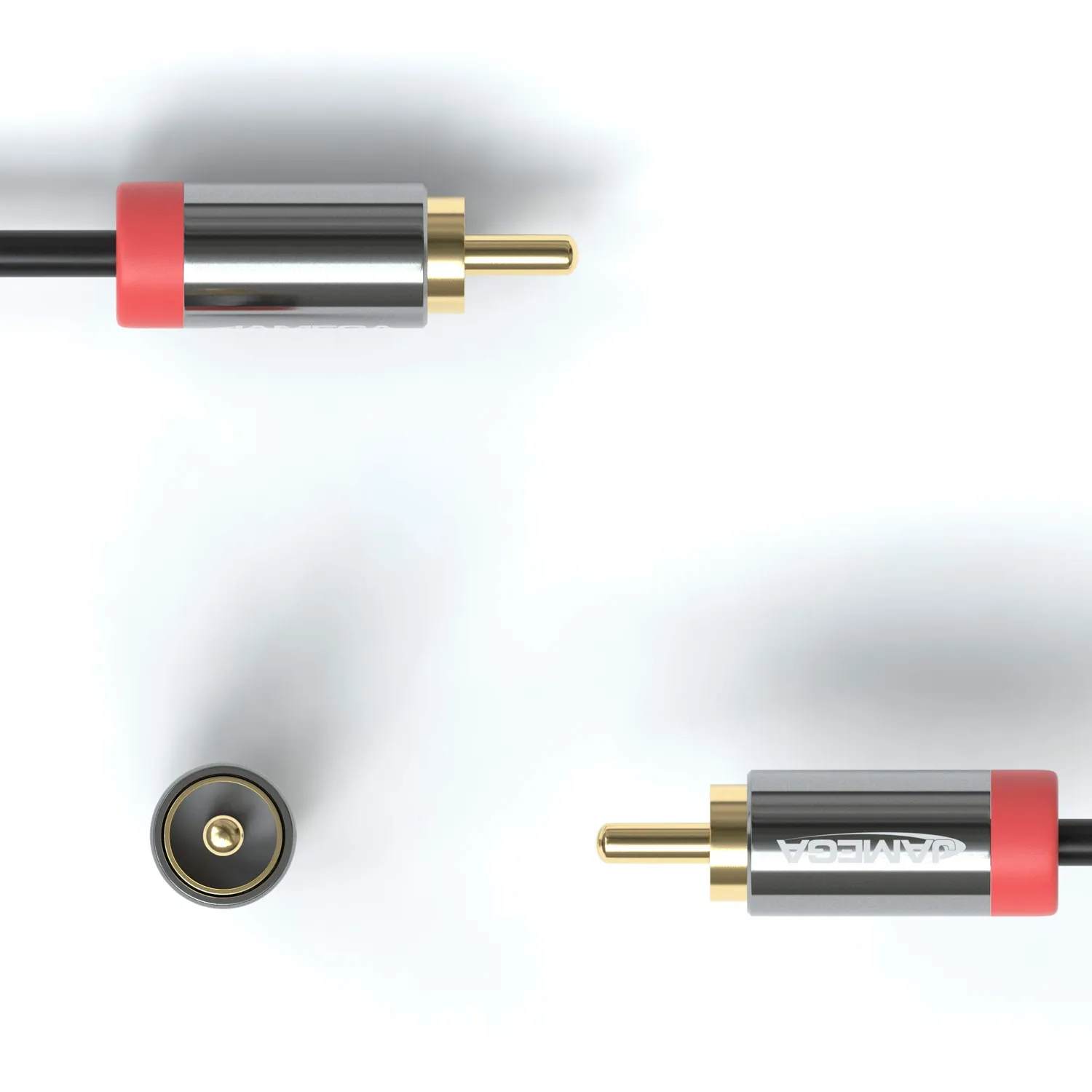 Jamega AUX zu Cinch Adapter 3,5mm auf 2x RCA Metall