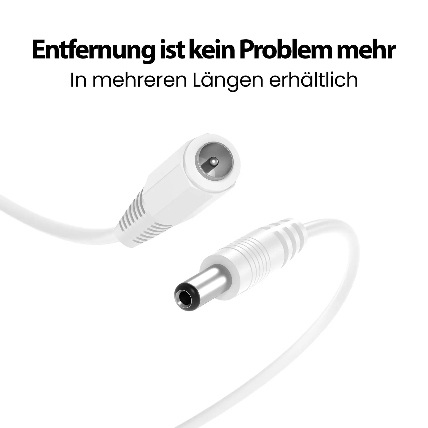 JAMEGA DC Verlängerungskabel 1 m weiß 5,5x2,1 mm