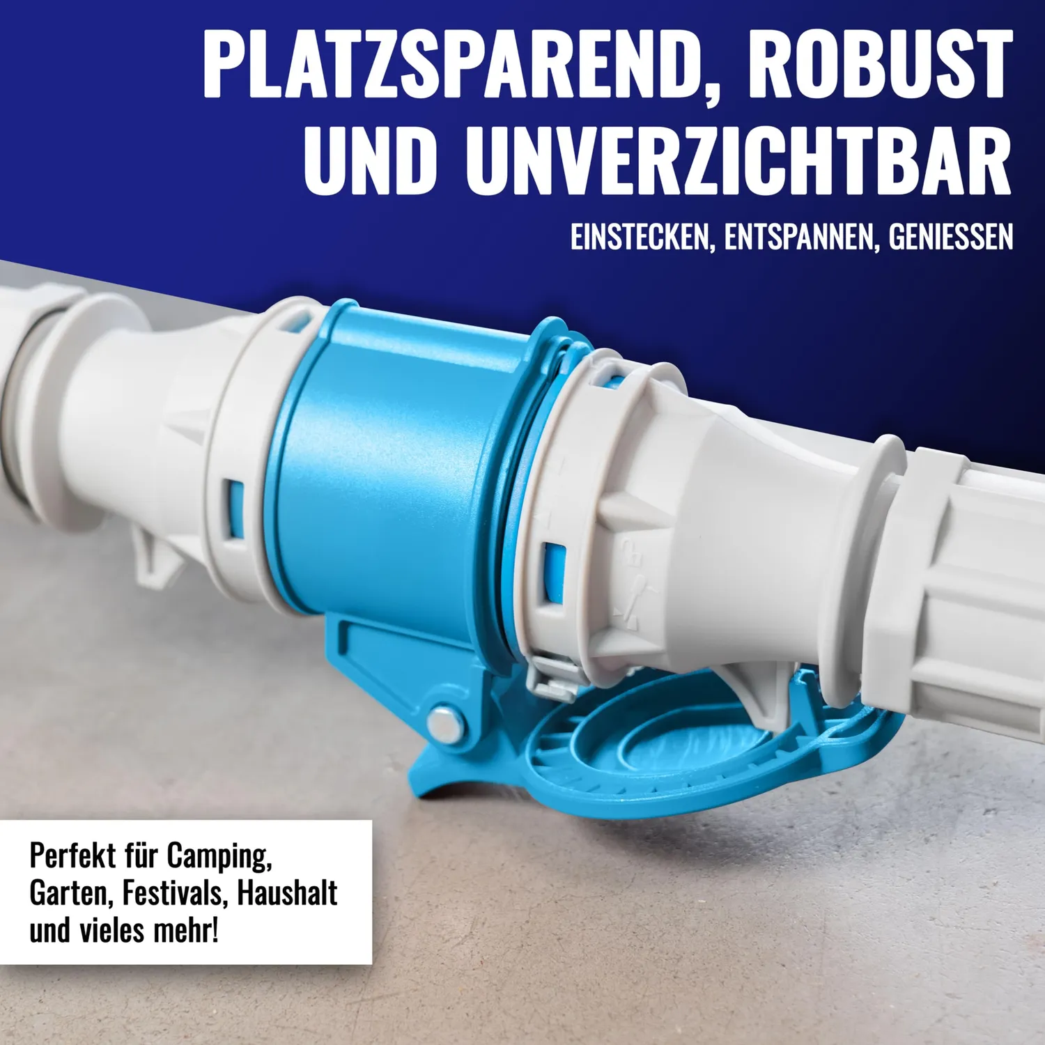 Poppstar CEE Adapter 30cm IP44 Schuko auf CEE