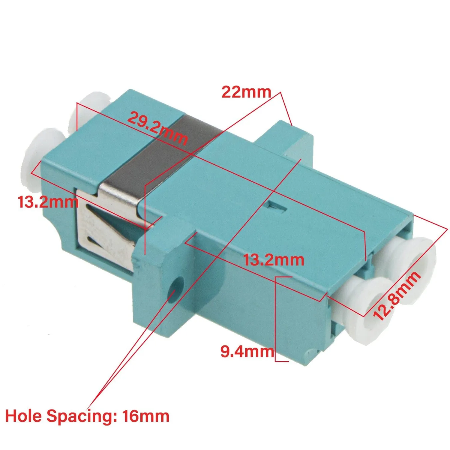Kenable OM4 LC-LC LWL-Kuppler Duplex 5 Stück Aqua