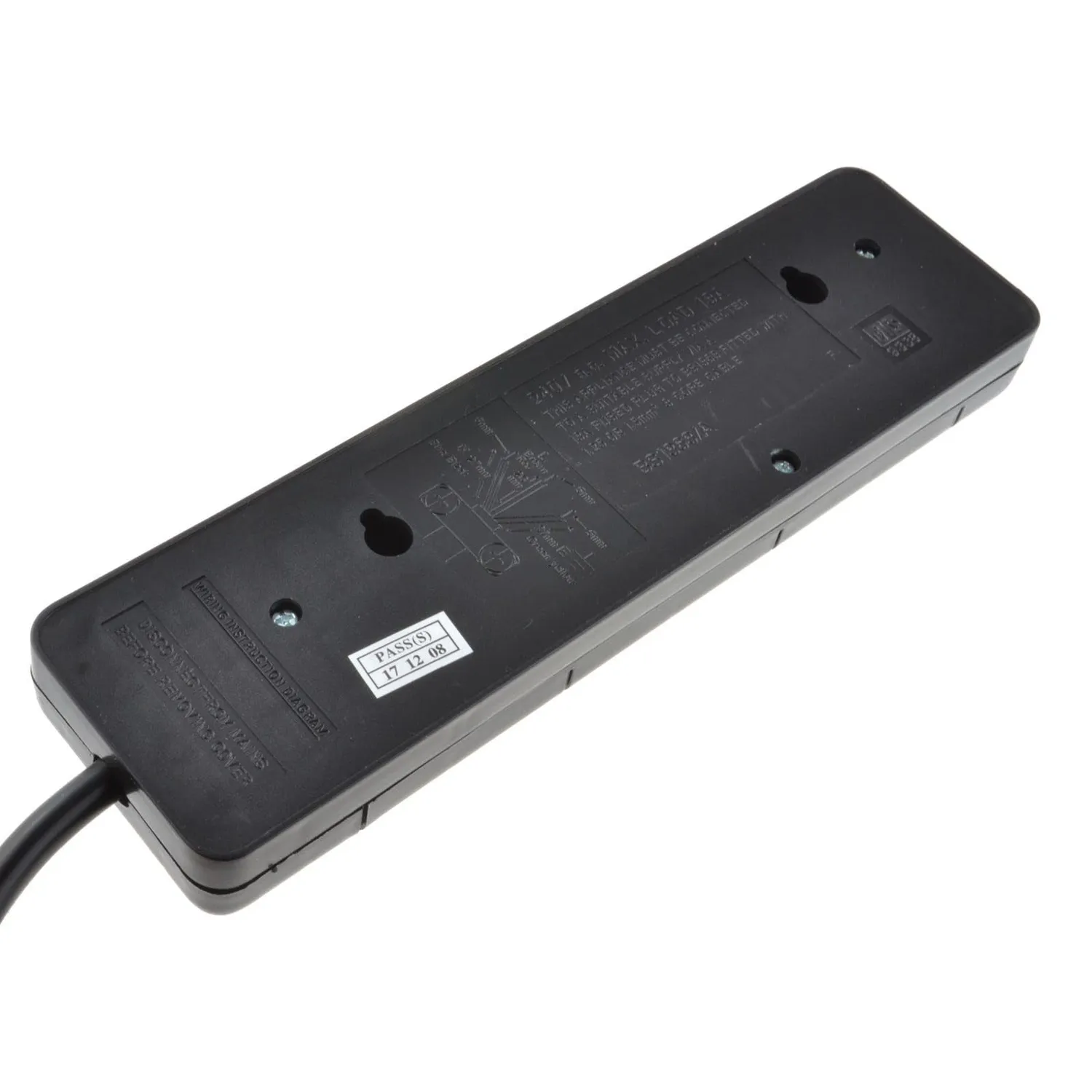 Kenable UK Verlängerungskabel 3-fach 13A schwarz 2 m