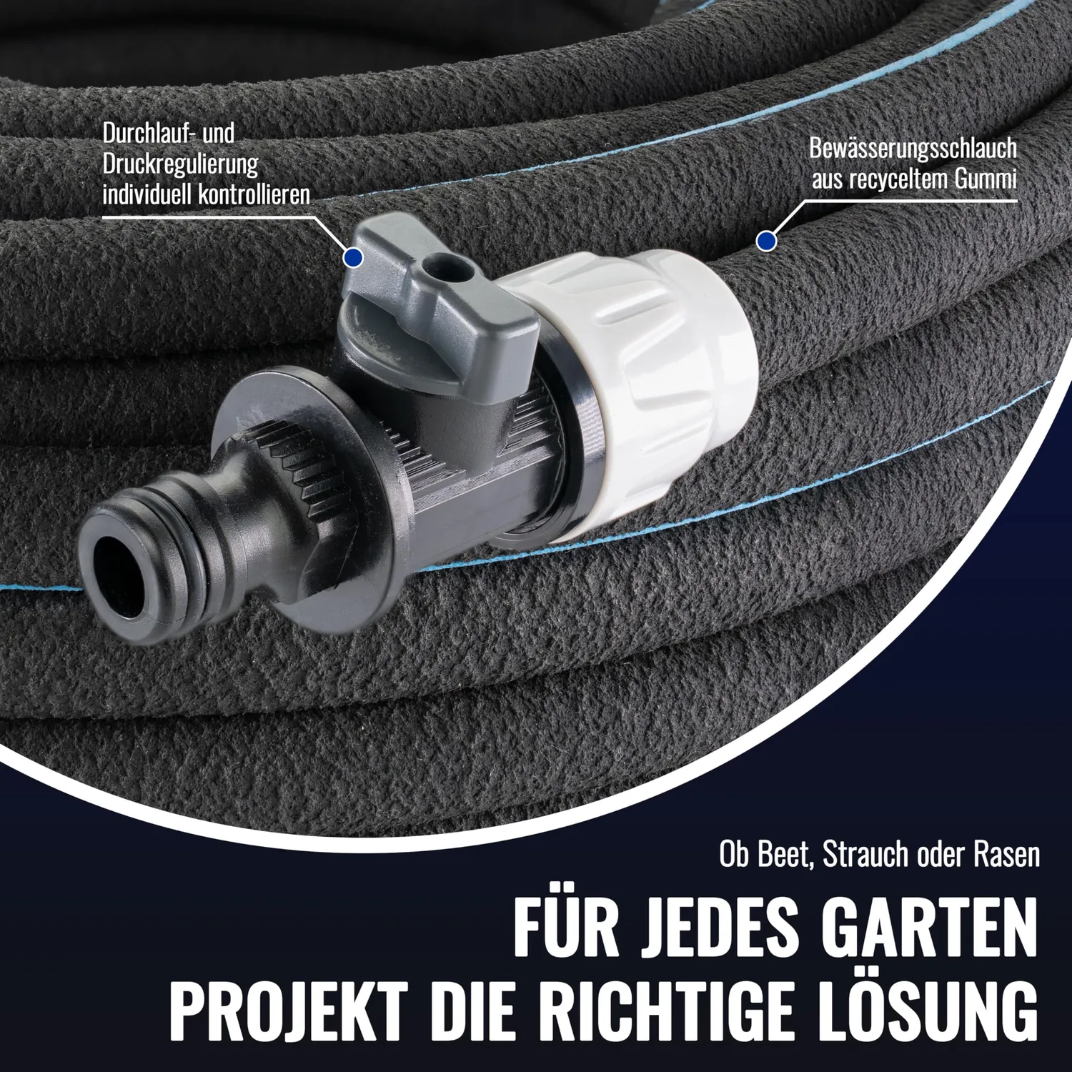 Poppstar Perlschlauch 7,5m Tropfschlauch 1/2 Zoll schwarz