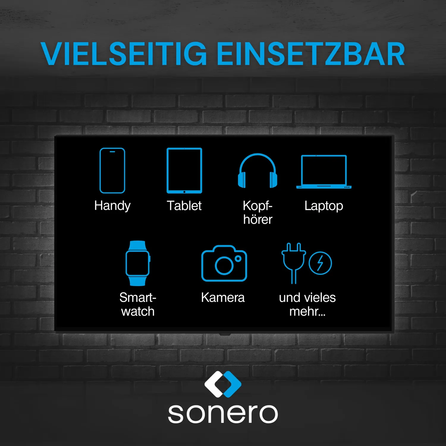 Sonero 65W GaN Ladegerät 3 Port USB-C PD QC schwarz