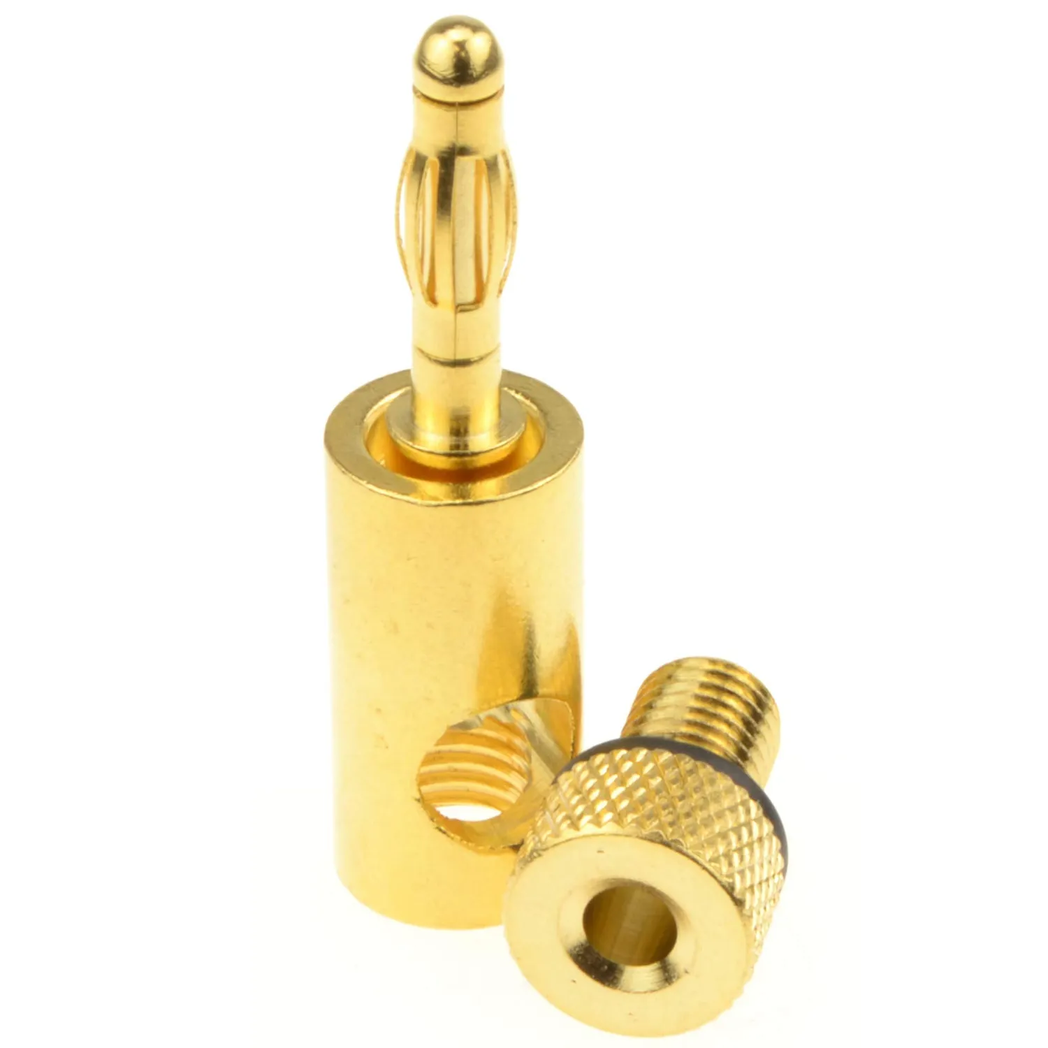 Kenable Bananenstecker 4mm vergoldet schwarz Lautsprecher
