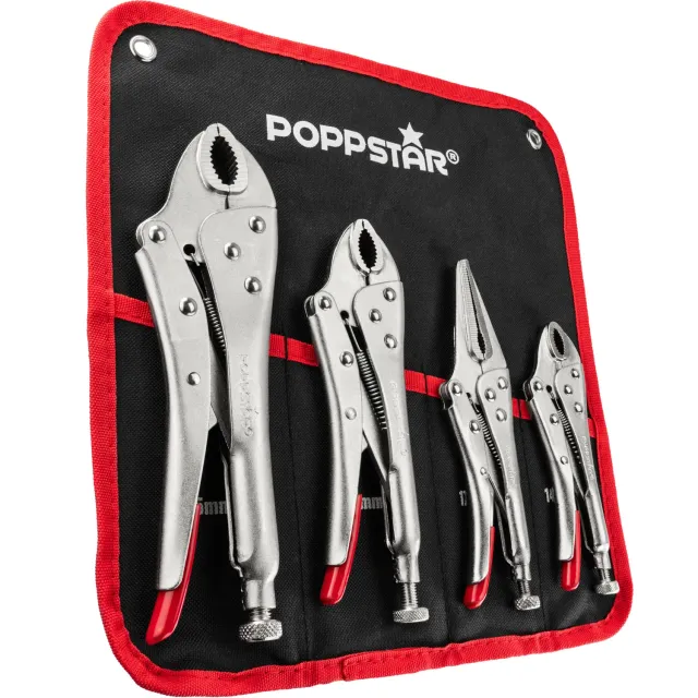 Poppstar Gripzangenset 4-teilig 225/182/140/170 mm