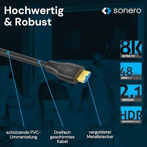 Sonero PHC110-030 HDMI Kabel 3,0m 8K Ultra High Speed