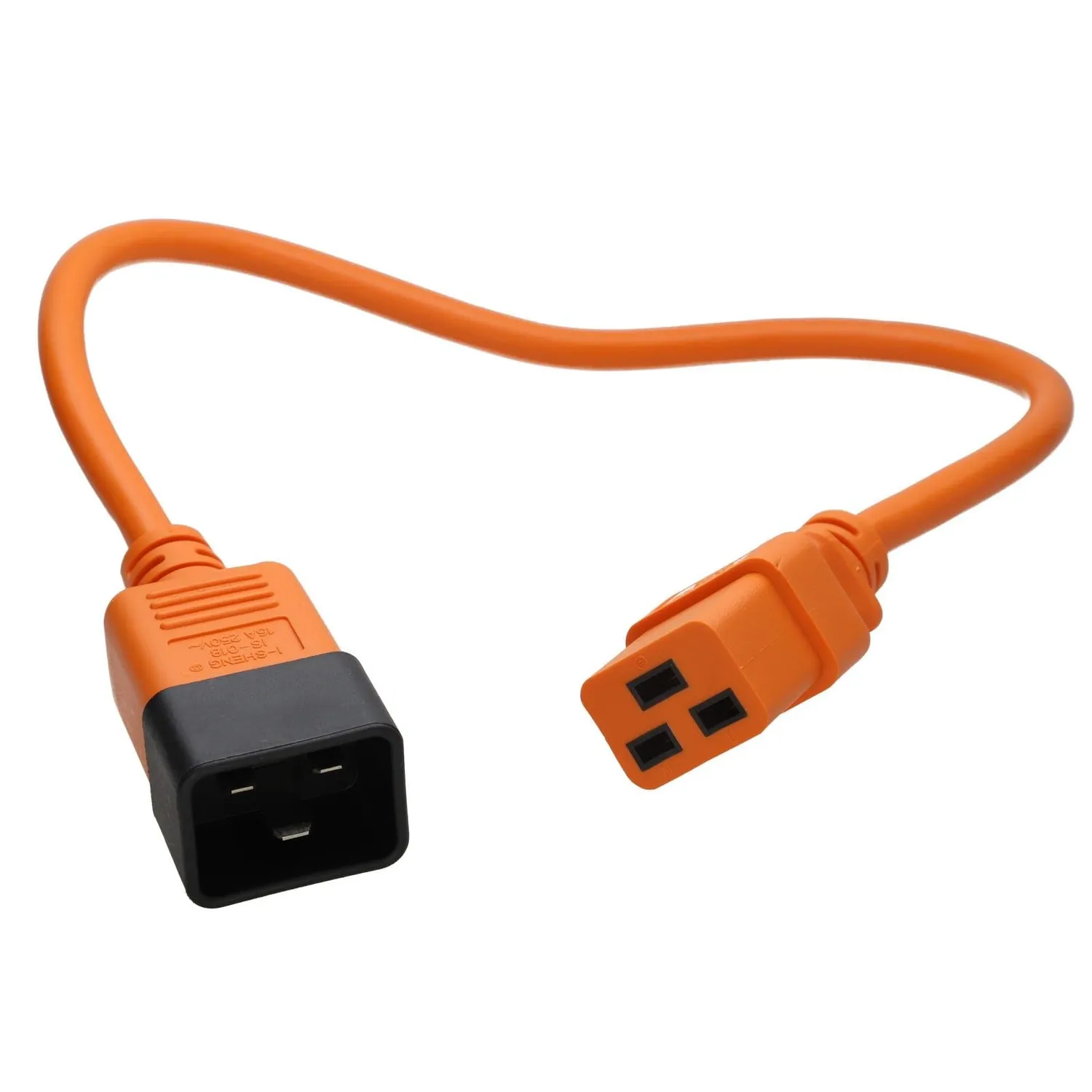 Kenable C19 auf C20 Server Stromkabel 0,5 m orange