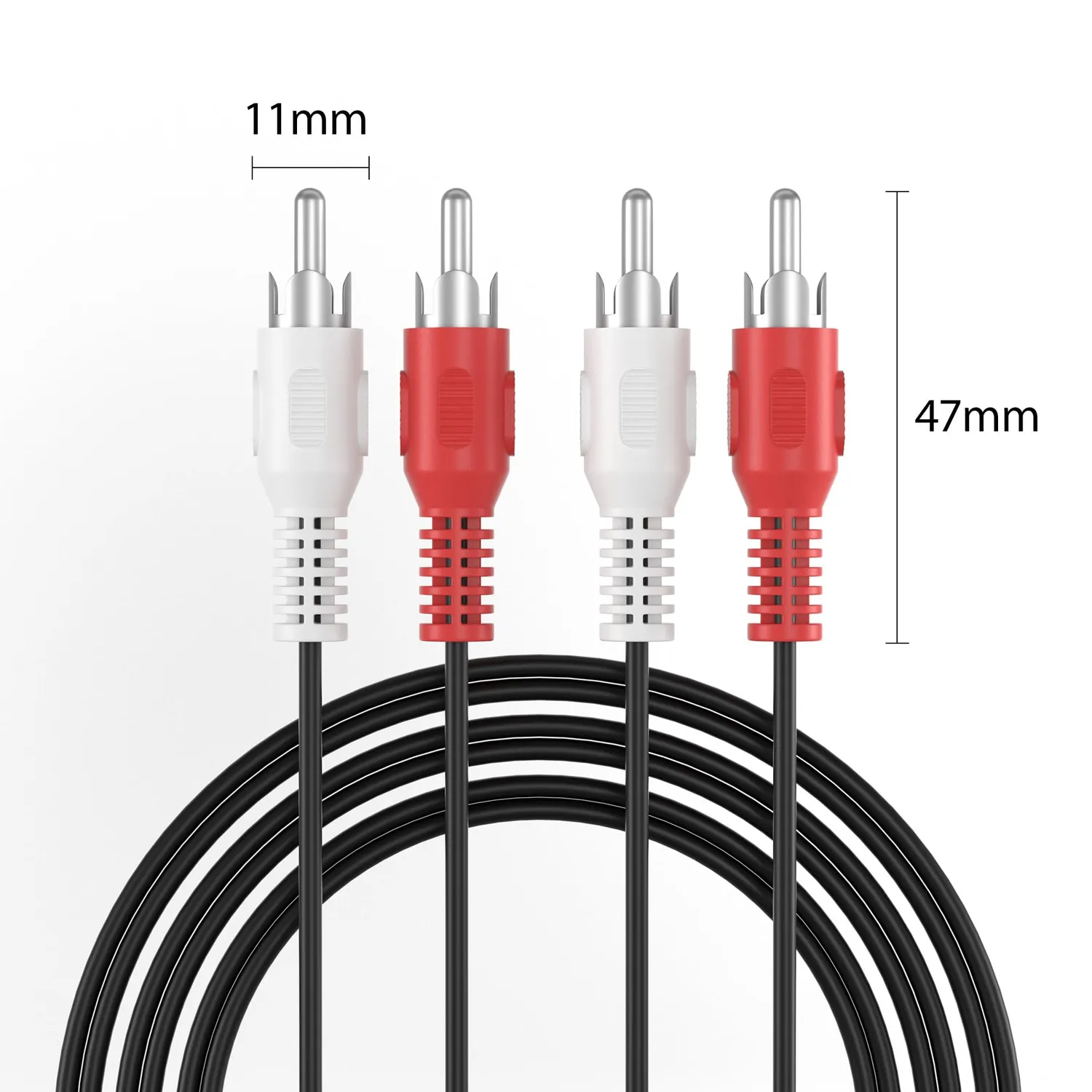 JAMEGA Cinch Audiokabel 0,5 m Stereo 2x Cinch