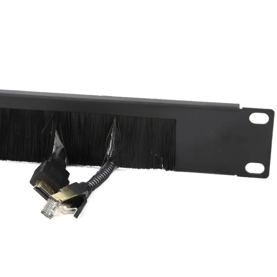 Kenable Bürstenleiste 1U Halbes Frame 19 Zoll Schwarz