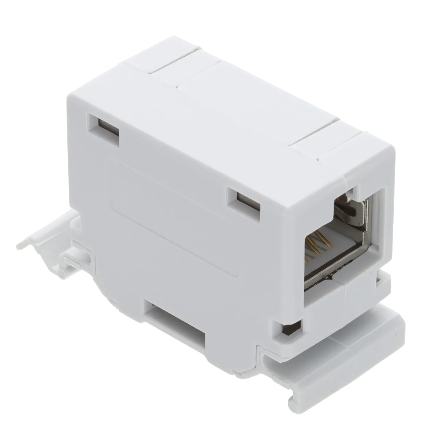 Kenable Cat6A Durchgangskoppler DIN-Schiene geschirmt 10GbE