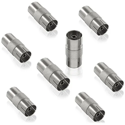 Poppstar SAT-Adapter IEC Buchse-Buchse Koaxkupplung 8x