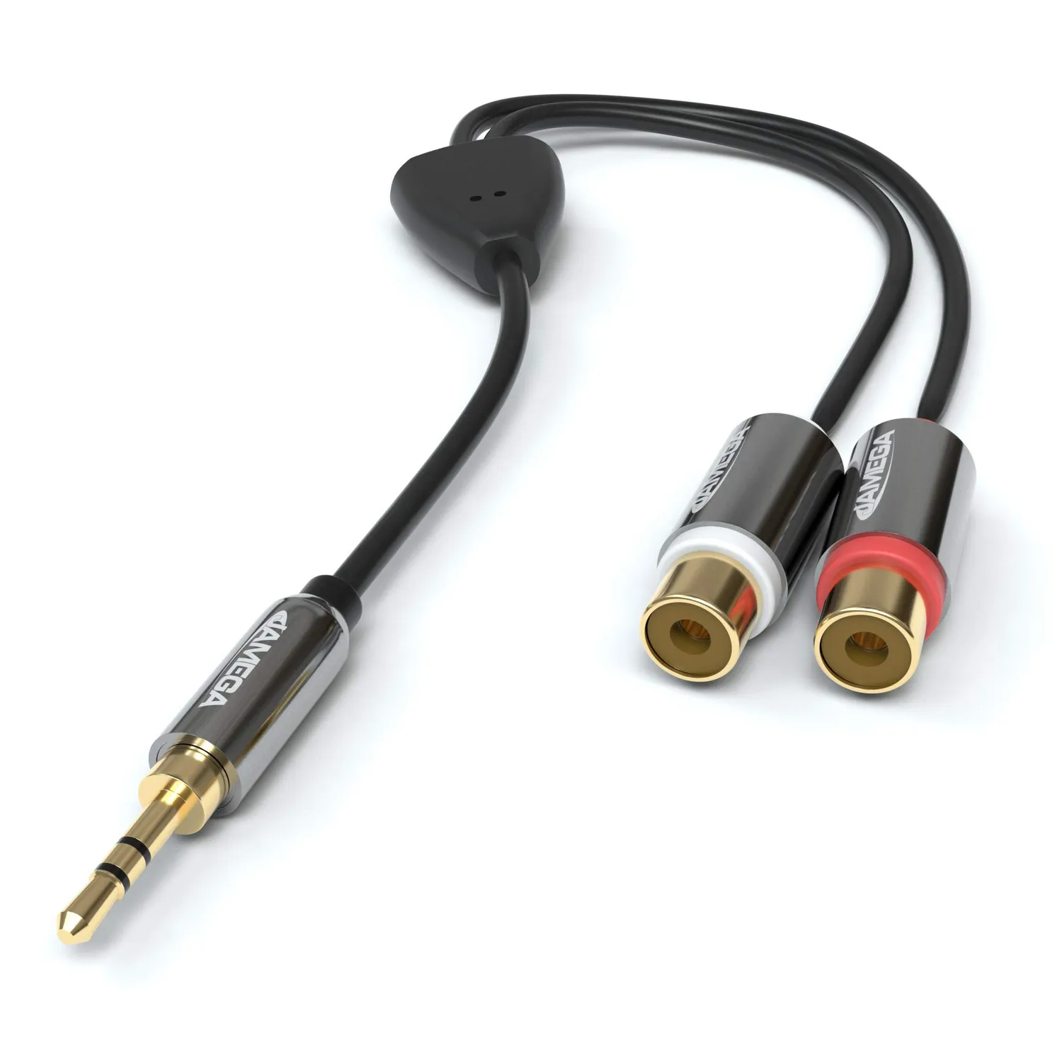JAMEGA 3,5mm auf Cinch Adapter vergoldet Metall AUX-RCA