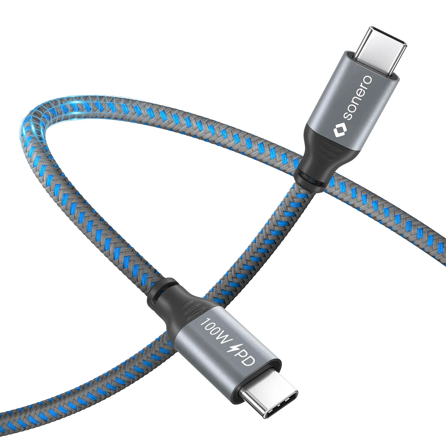 Sonero SPC-U310-030 USB-C Ladekabel 3 m grau/blau 100W