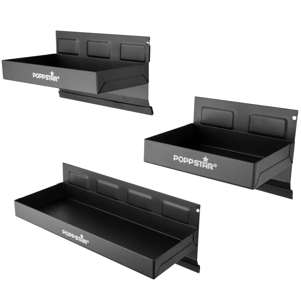 Poppstar Magnet Ablagen 3 Set schwarz Stahl
