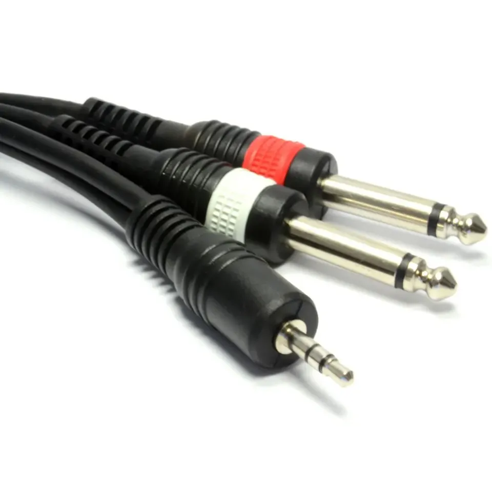 Kenable 3,5mm auf 2x 6,35mm Audiokabel 6m abgeschirmt