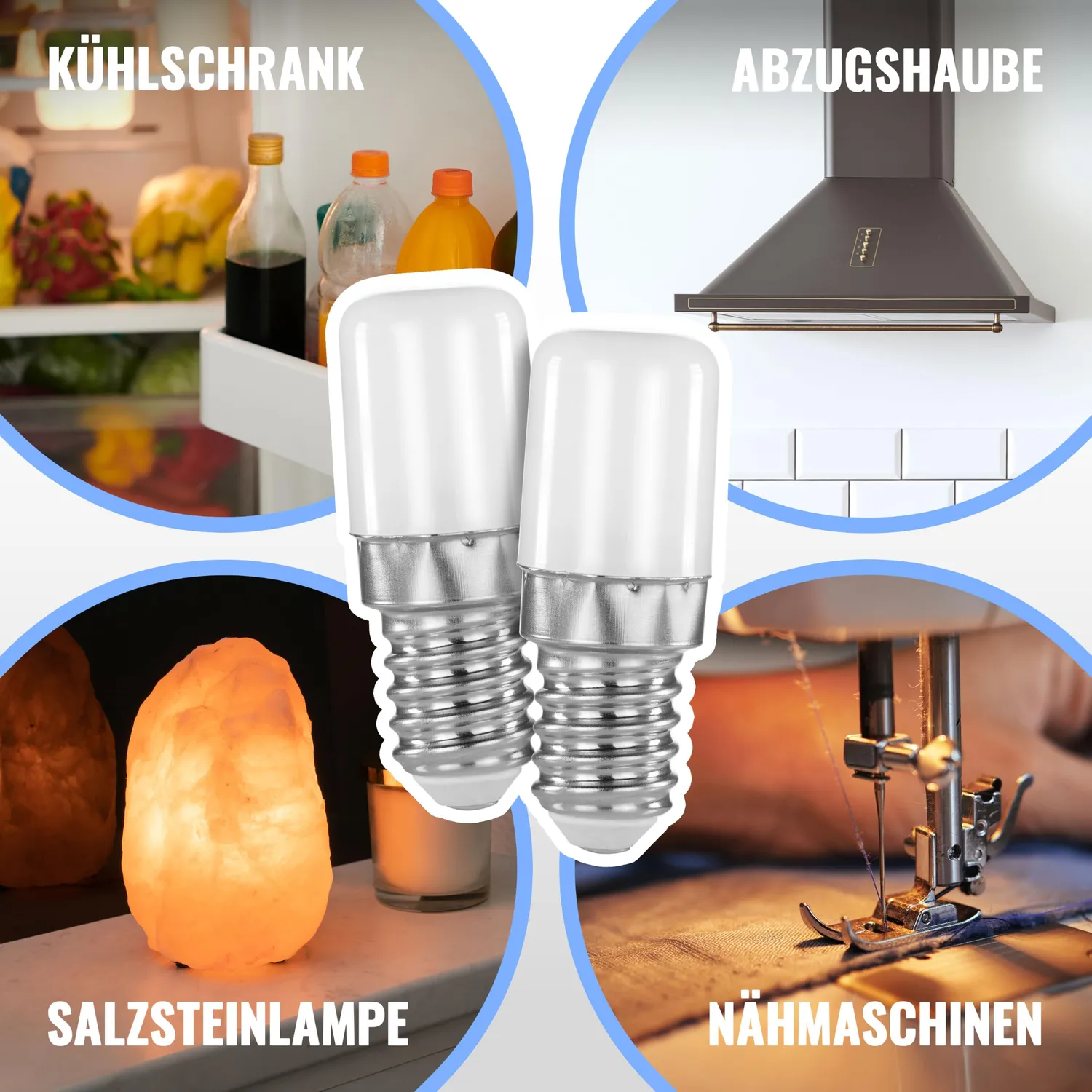 Poppstar Kühlschranklampe LED E14 2 Stück kaltweiß 150lm