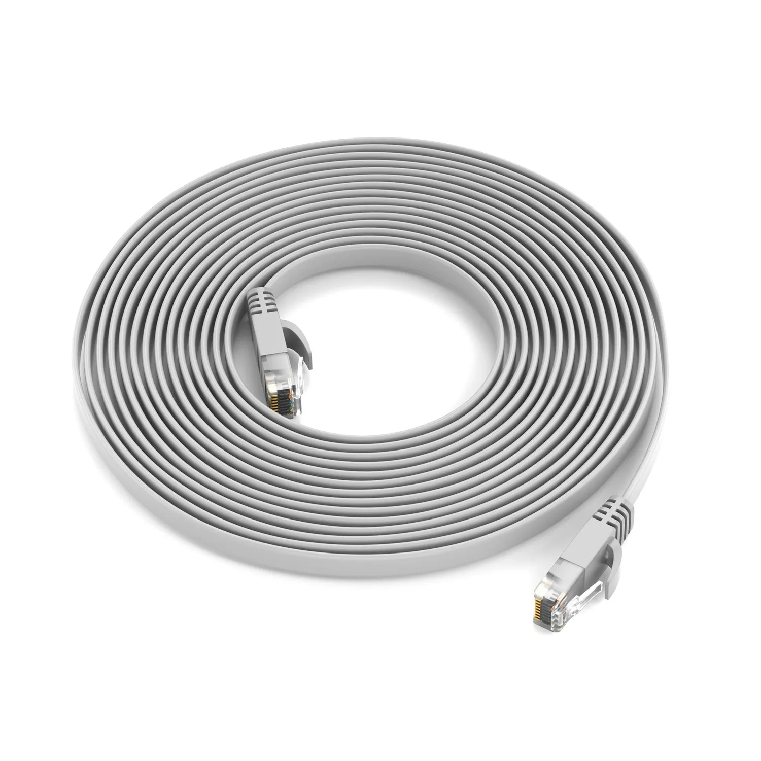 JAMEGA Cat.6 Netzwerkkabel flach 4 m grau 1 Gbit/s