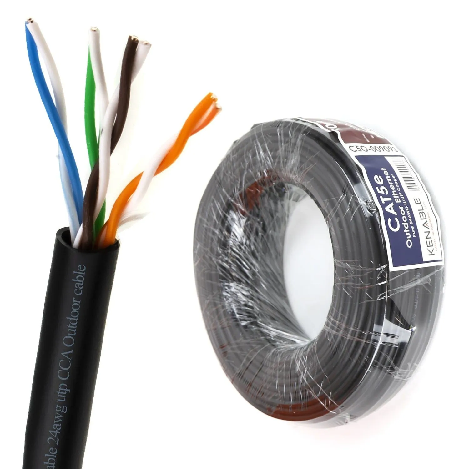 Kenable Outdoor Netzwerkkabel Cat5e 305 m schwarz