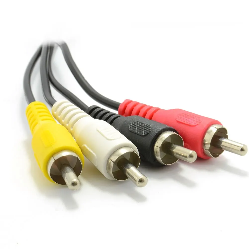 Kenable 5-Pin DIN auf 4x Cinch Audiokabel 2m Schwarz Stereo