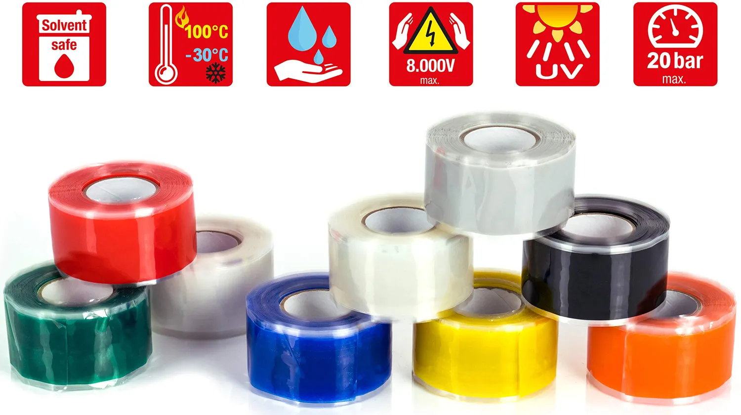 Poppstar Silikonband selbstverschweißend 2x3m grau