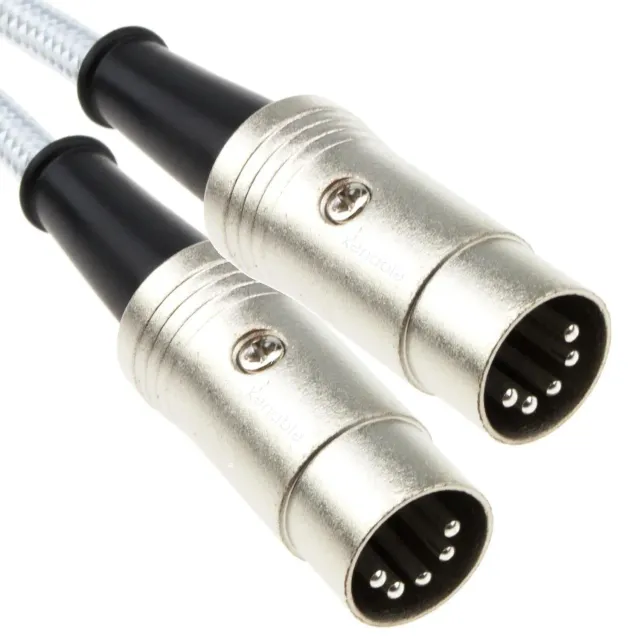 Kenable MIDI Kabel 2m Weiß 5-Pin DIN Geflochten