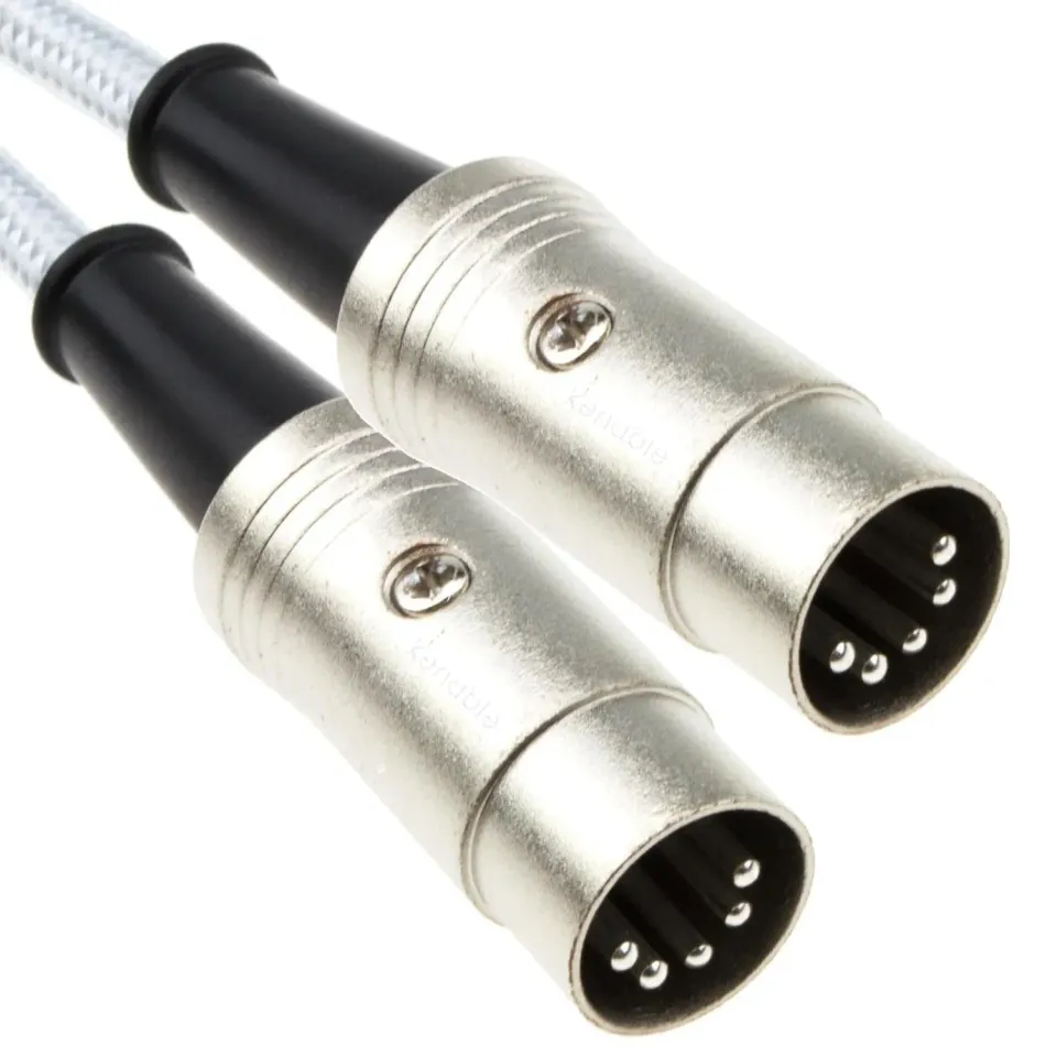 Kenable MIDI Kabel 2m Weiß 5-Pin DIN Geflochten